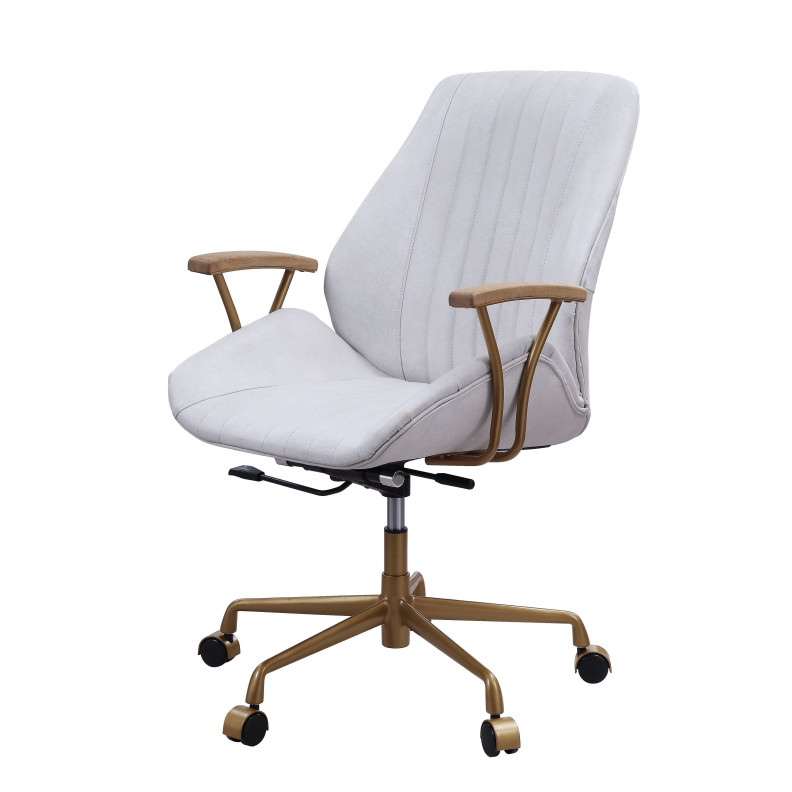 Argrio Office Chair in Vintage White Top Leather By Acme Furniture