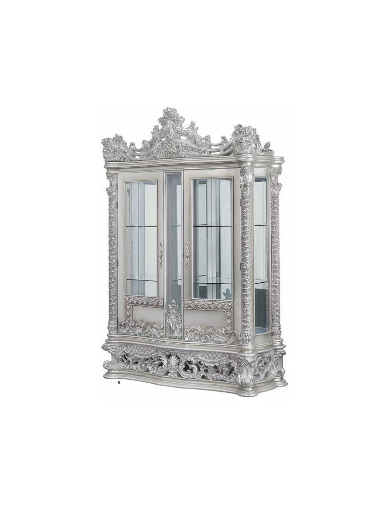 DN 00692 Lavish Classic Light Gold & Gray Finish Curio Valkyrie Collection by Acme Furniture