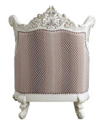 LV00805 Accent Chair Fabric & Antique White Finish Vanaheim Collection By Acme Furniture