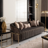 LFR-LSBN815-ONX-806 Lisbon Onyx Gold Sofa By Michael Amini