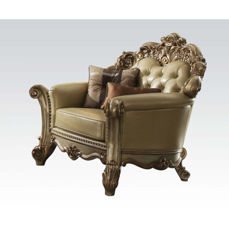 53002 Accent Chair Vendome Gold Patina Collection By Acme Furniture