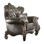 56822 Silver PU & Platinum Finish Accent Chair Versailles Collection By Acme Furniture