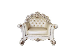 LV01326 Accent Chair Champagne PU & Antique Pearl Vendome Collection By Acme Furniture