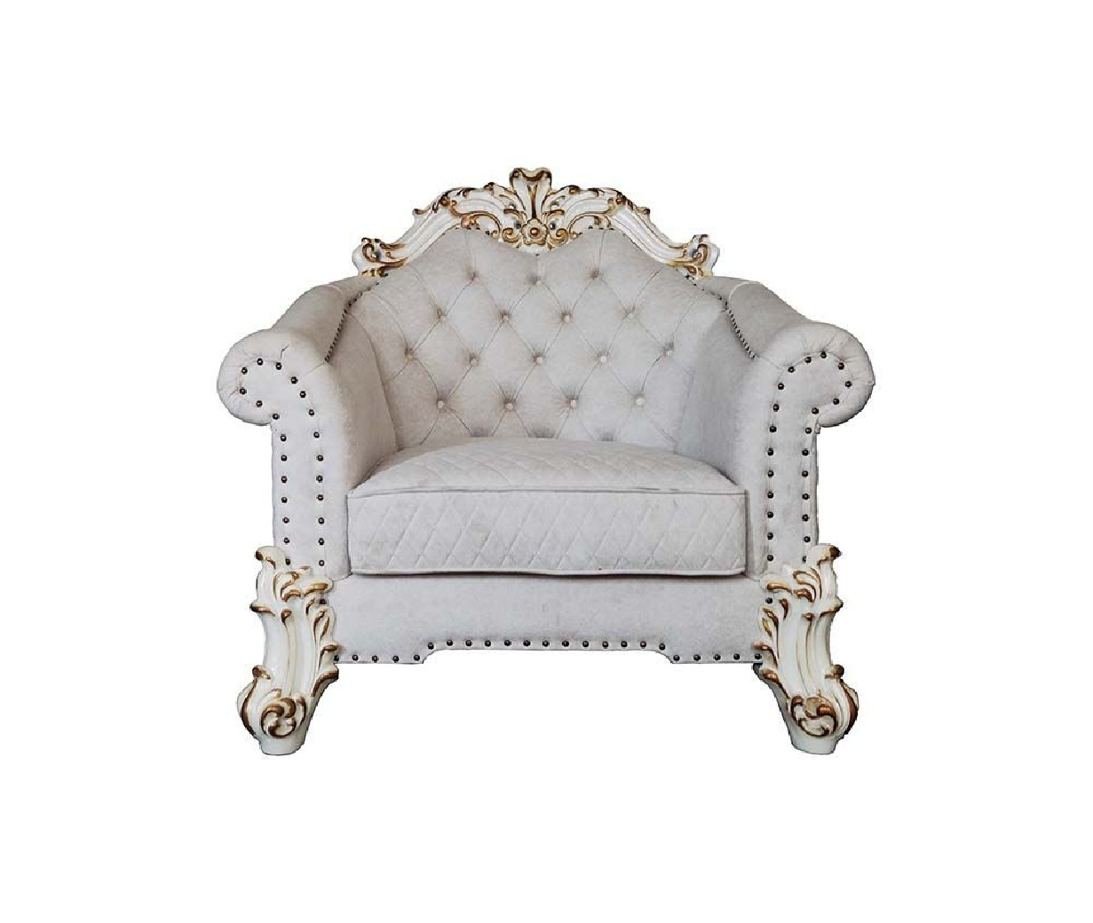 LV01331 Antique Pearl Finish Accent Chair Vendome Collection by Acme Furniture
