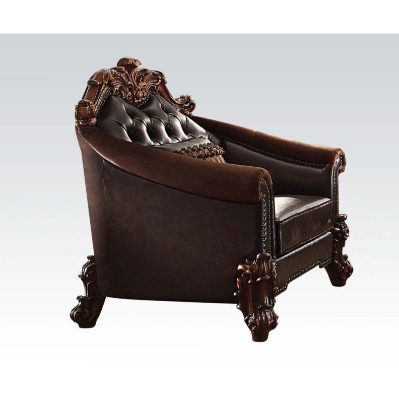 53132 Accent Chair Dark Brown PU & Cherry Vendome Collection by Acme Furniture