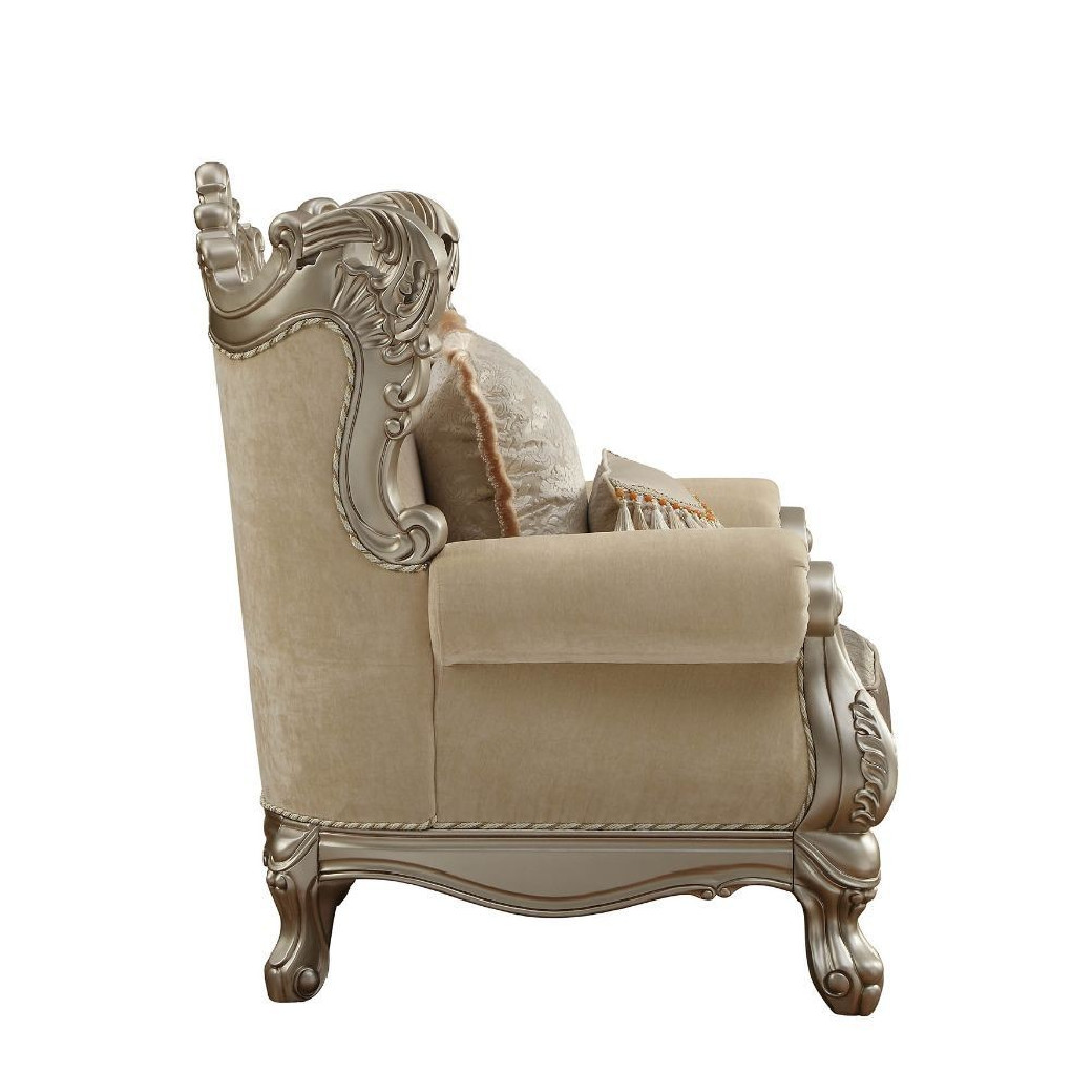 51042 Accent Chair Champagne Finish Living Room Acme Ranita Collection