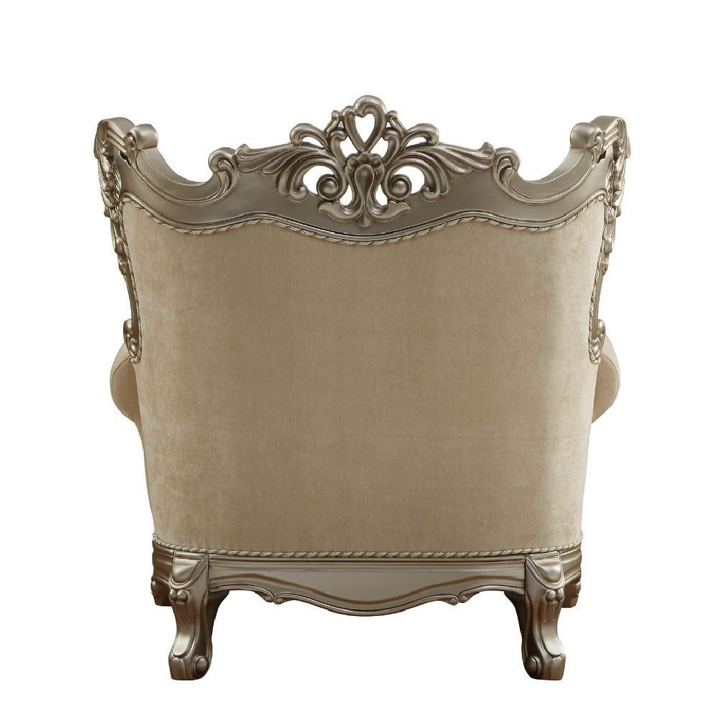 51042 Accent Chair Champagne Finish Living Room Acme Ranita Collection