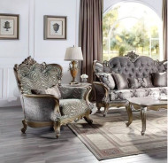 LV00301 Fabric & Antique Bronze Finish Accent Chair Elozzol Collection By Acme Furniture