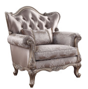 54867  Fabric & Champagne Finish Accent Chair Jayceon Collection By Acme Furniture