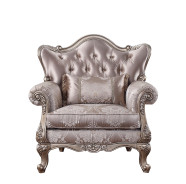 54867  Fabric & Champagne Finish Accent Chair Jayceon Collection By Acme Furniture