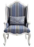 54312 Fabric & White Finish Accent Chair Ciddrenar Collection By Acme Furniture