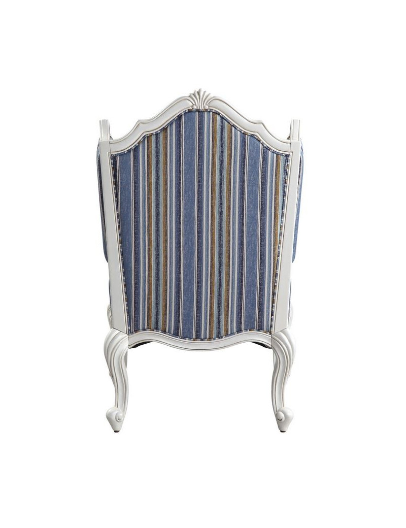 54312 Fabric & White Finish Accent Chair Ciddrenar Collection By Acme Furniture