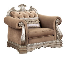 56932 Velvet & Antique Silver Finish Accent Chair Northville Collection By Acme Furniture
