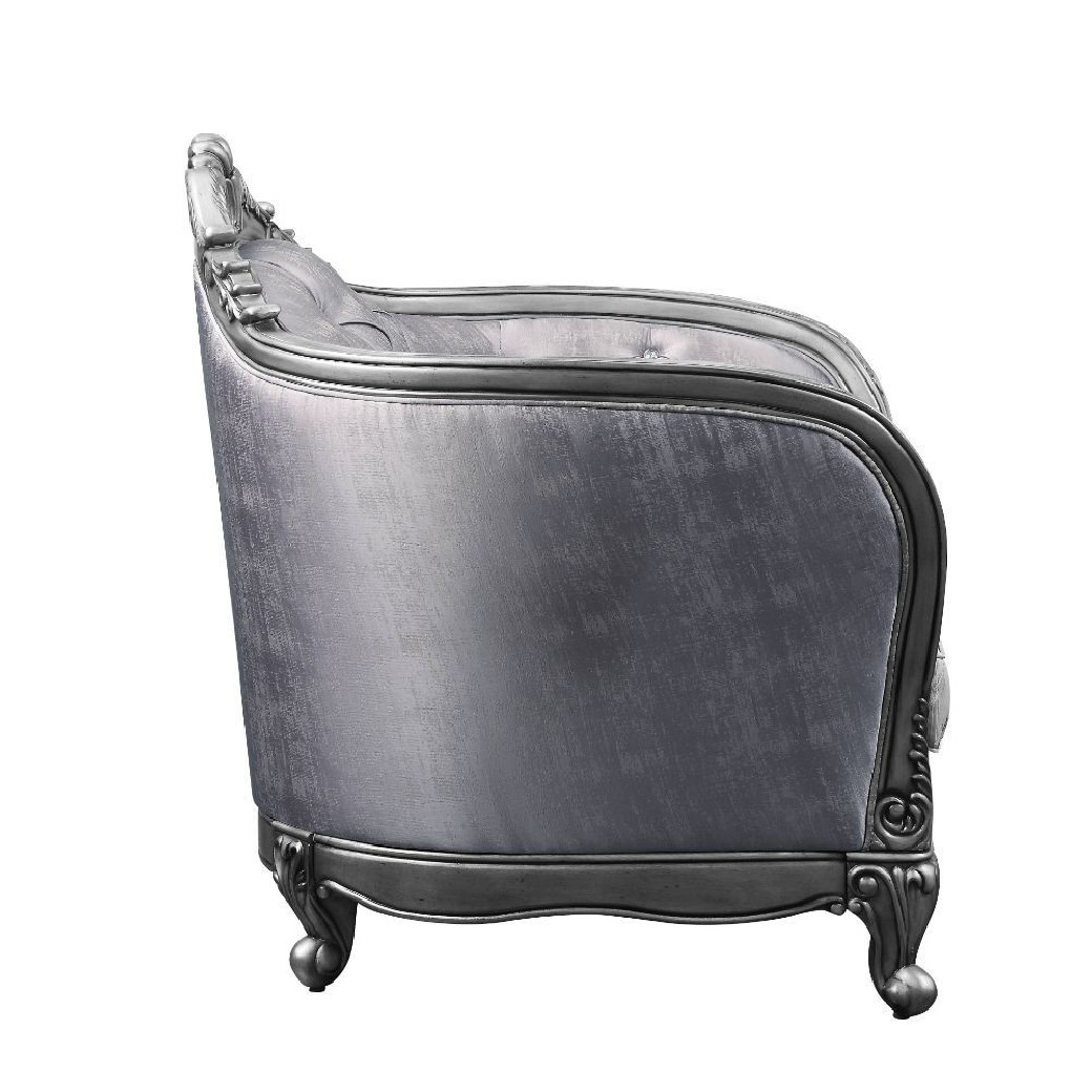 55347  Platinum Finish Accent Chair Ariadne Collection By Acme Furniture