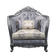 55347  Platinum Finish Accent Chair Ariadne Collection By Acme Furniture