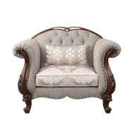 55367 Accent Chair Fabric & Cherry Finish Miyeon Collection by Acme Furniture