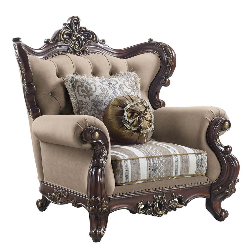 LV01124 Cherry Finish Accent Chair Ragnar Collection by Acme Furniture