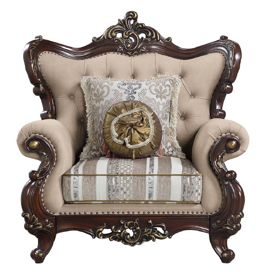 LV01124 Cherry Finish Accent Chair Ragnar Collection by Acme Furniture
