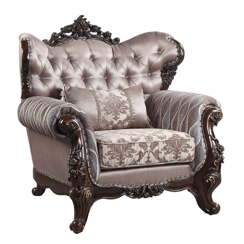 LV00811Fabric & Antique Oak Finish Living Room Benbek Collection BY Acme Furniture