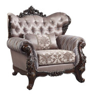 LV00811Fabric & Antique Oak Finish Living Room Benbek Collection BY Acme Furniture