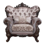 LV00811Fabric & Antique Oak Finish Living Room Benbek Collection BY Acme Furniture