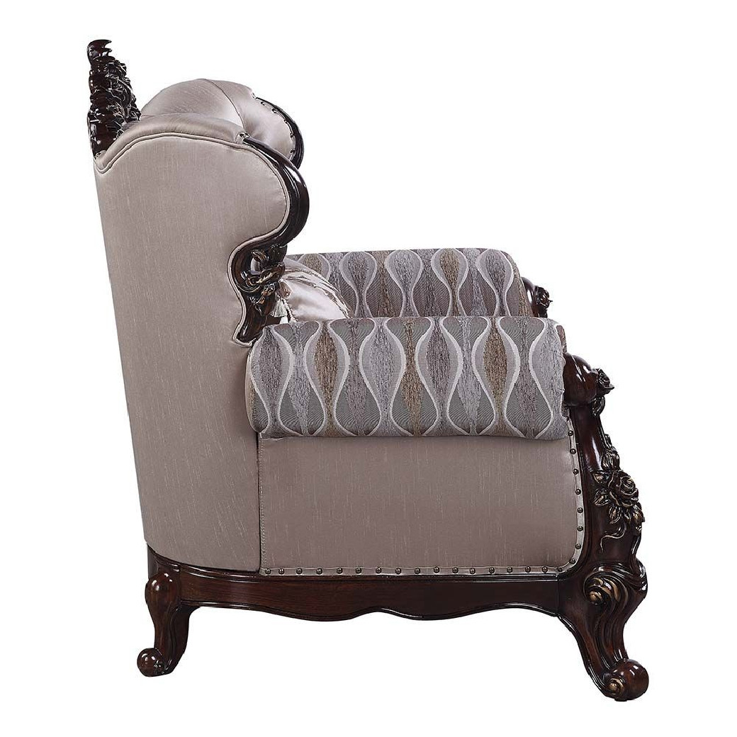 LV00811Fabric & Antique Oak Finish Living Room Benbek Collection BY Acme Furniture