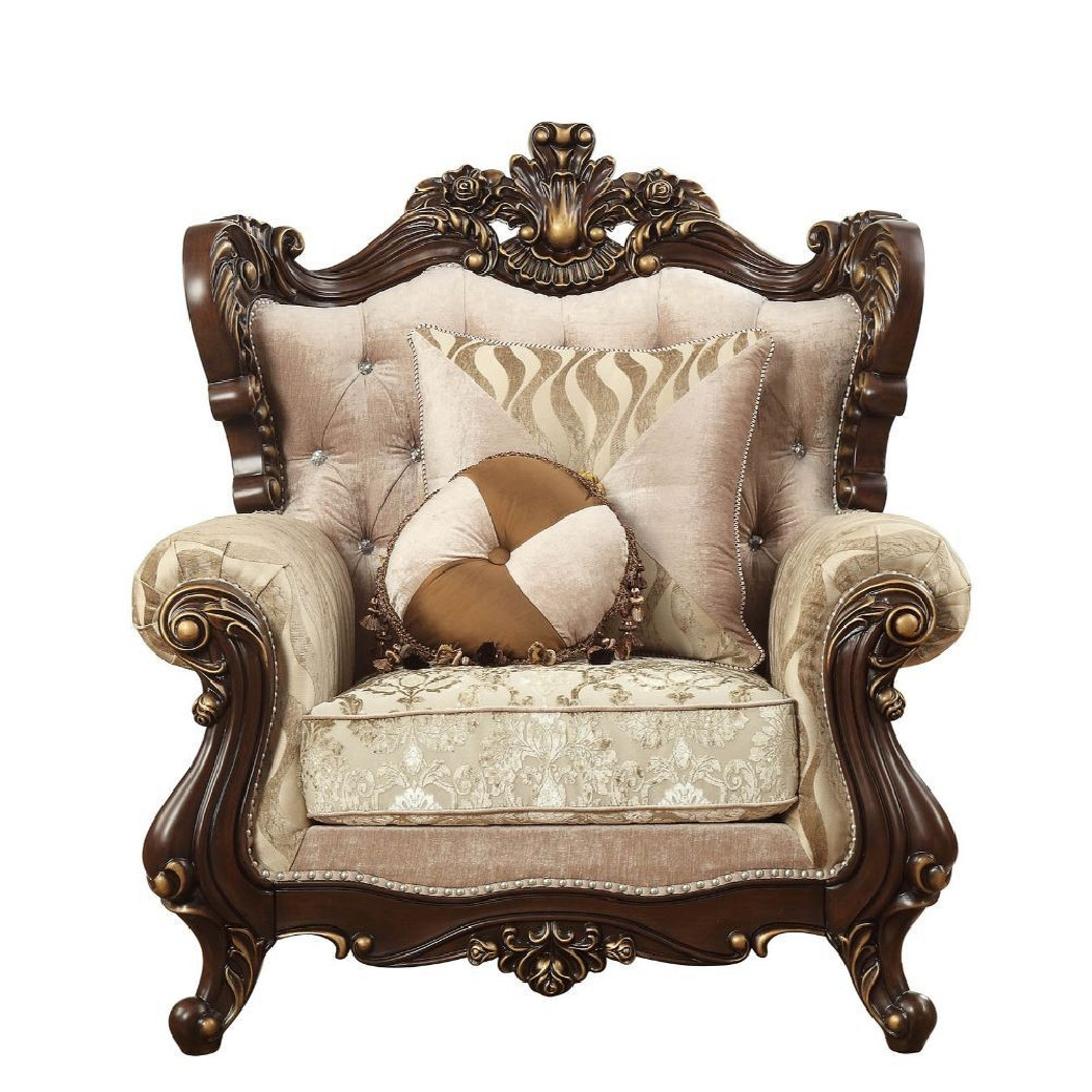 51052 Fabric / Walnut Finish Accent Chair Shalisa Collection by Acme Furniture