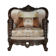 50687 Fabric Dark Walnut Finish Accent Chair Devayne Collection By Acme Furniture