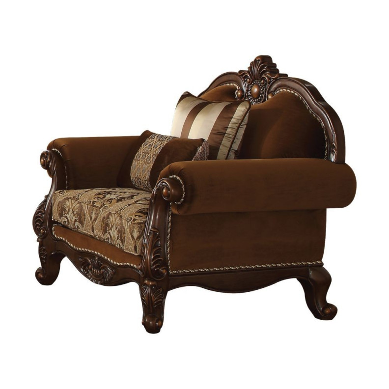 50657 Fabric & Cherry oak Finish Accent Chair Jardena Collection by Acme Furniture