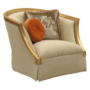50837 Fabric/ Antique Gold Finish Accent Chair Daesha Upholstery by Acme Furniture Collection