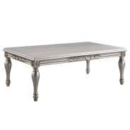 LV01115 Light Gray Linen & Platinum Finish Coffee Table Pelumi Collection By Acme Furniture