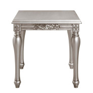 LV01115 Light Gray Linen & Platinum Finish Coffee Table Pelumi Collection By Acme Furniture