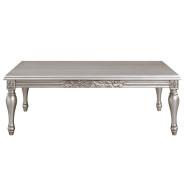 LV01115 Light Gray Linen & Platinum Finish Coffee Table Pelumi Collection By Acme Furniture