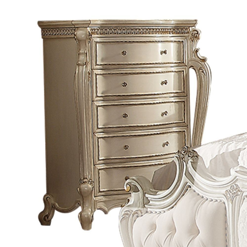 26886 Antique Pearl Finish Chest Picardy Collection By Acme Furniture