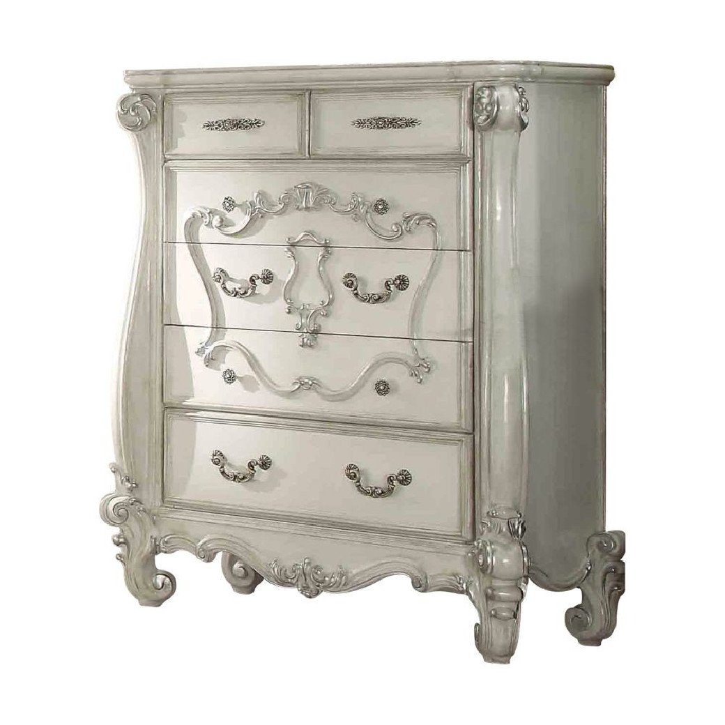 21136 Bone White Finish Chest Versailles Collection By Acme Furniture