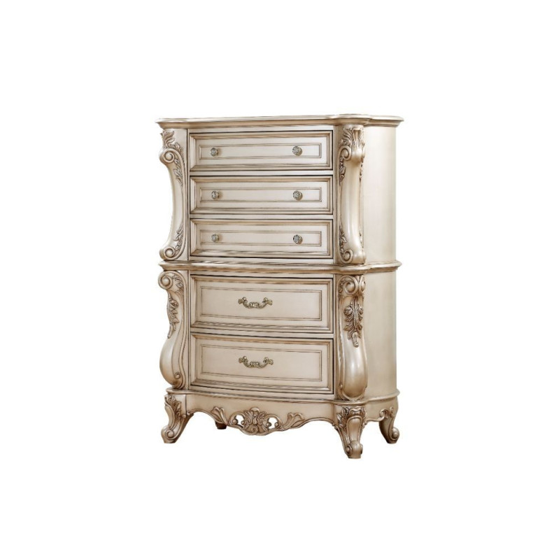 27446 Antique White Finish Chest Gorsedd Collection By Acme Furniture