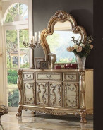 23160Q Bone PU / Gold Patina Finish Bedroom Acme Dresden Collection by Acme Furniture