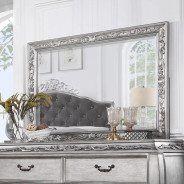 22140Q Fabric & Vintage Platinum Finish Bed Leonora Collection By Acme Furniture