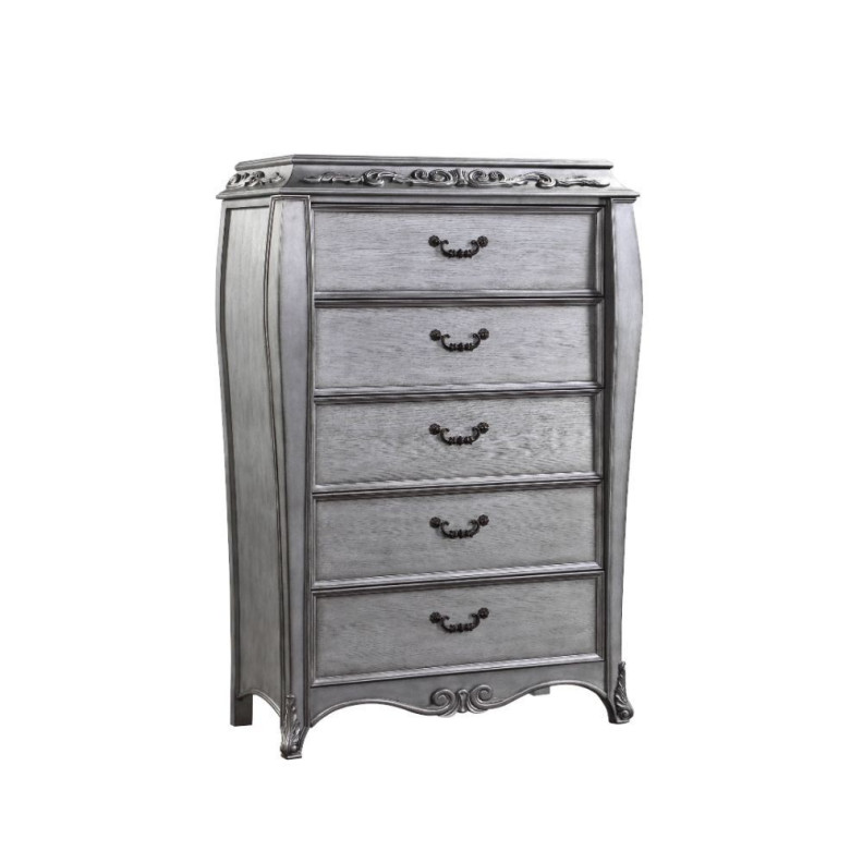 22146 Chest Platinum Finish Leonora Collection By Acme Furniture