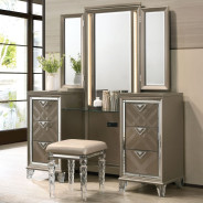 25327 Dark Champagne Finish Vanity & Mirror Skylar Collection By Acme Furniture