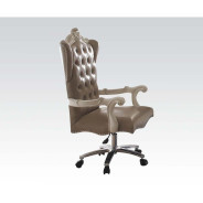 92277 Vintage Gray PU & Bone White Finish Desk Chair Versailles Collection By Acme Furniture