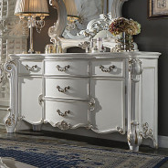 68170 Vintage Bone White Finish Dining Set Rectangular Table Dresden Collection by Acme Furniture