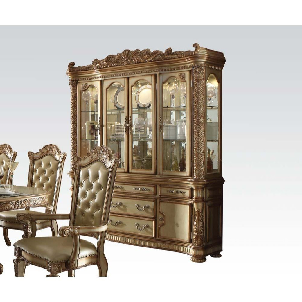 63000 Rectangular  Dining Set  Vendome Gold Patina Vendome Collection by Acme Furniture