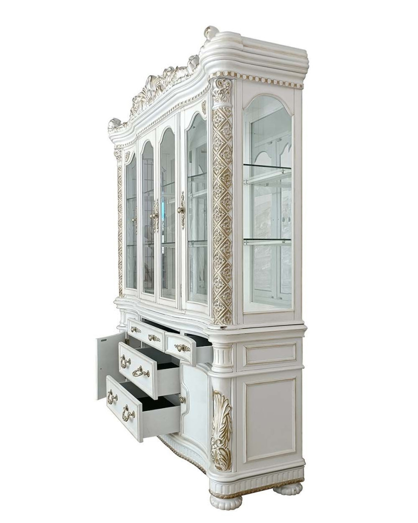 DN01350 Vendome Antique Pearl Collection China & Hutch By Acme Furniture