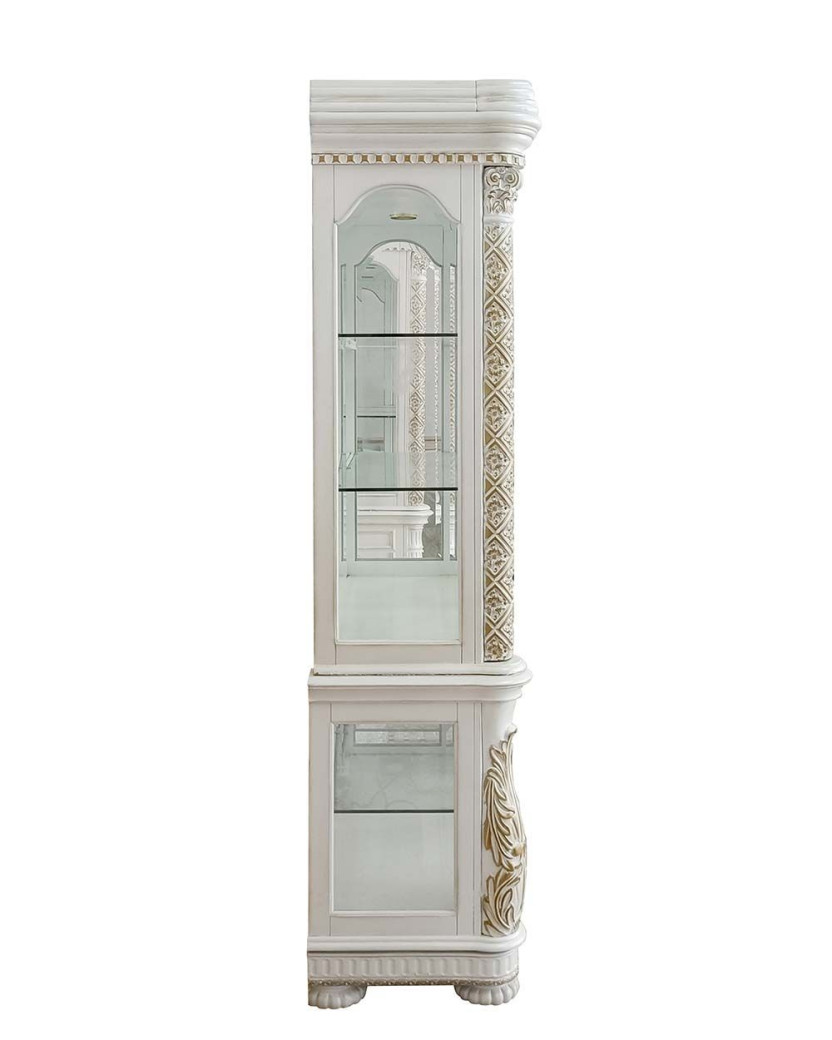 DN01223 Antique Pearl Finish Curio Vendome Collection By Acme Furniture