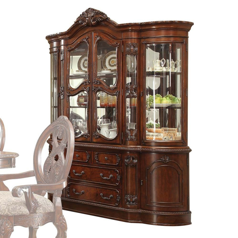 60804 Cherry Finish Hutch & Buffet Rovledo Collection By Acme Furniture