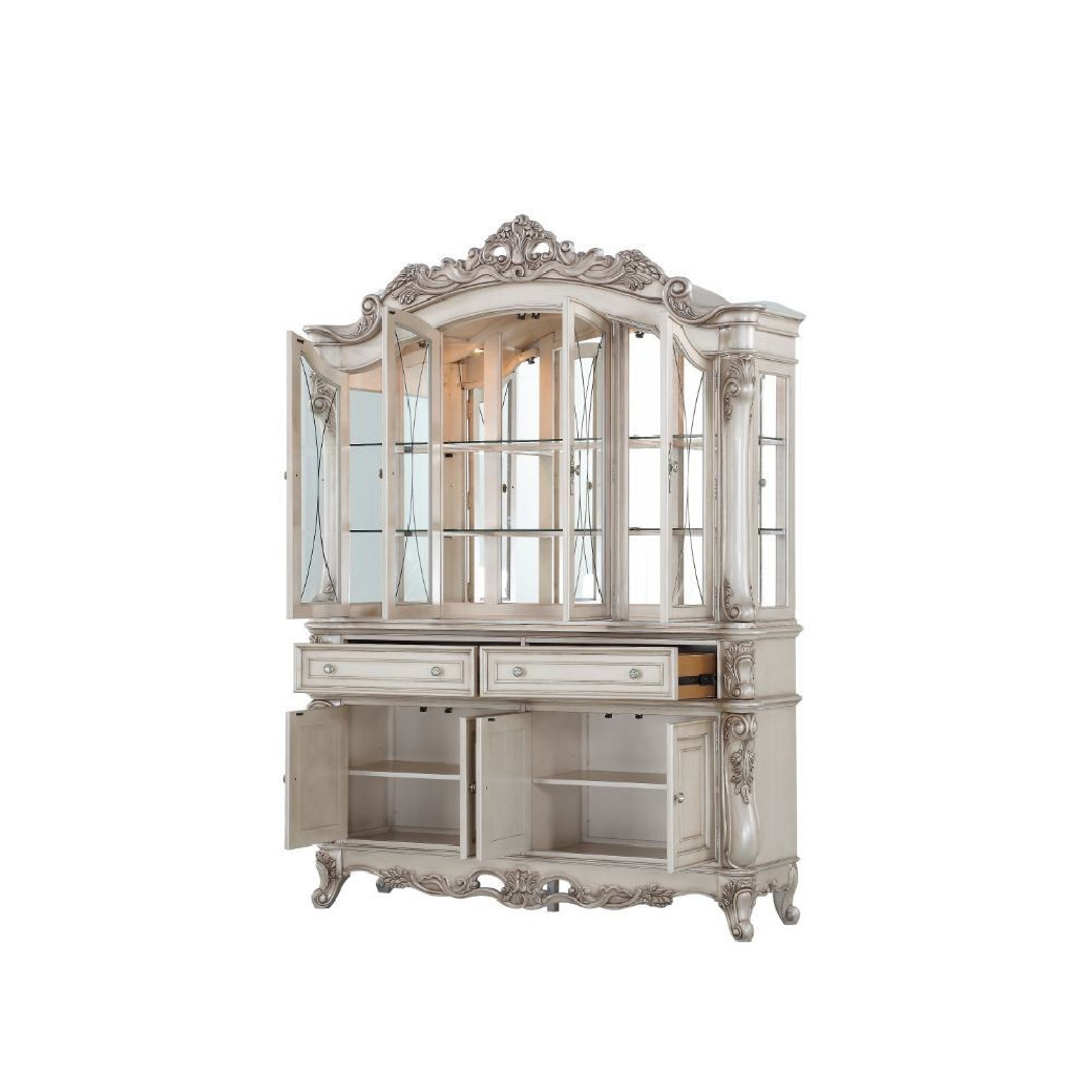 67444 Antique White Finish Hutch & Buffet Gorsedd  Collection By Acme Furniture