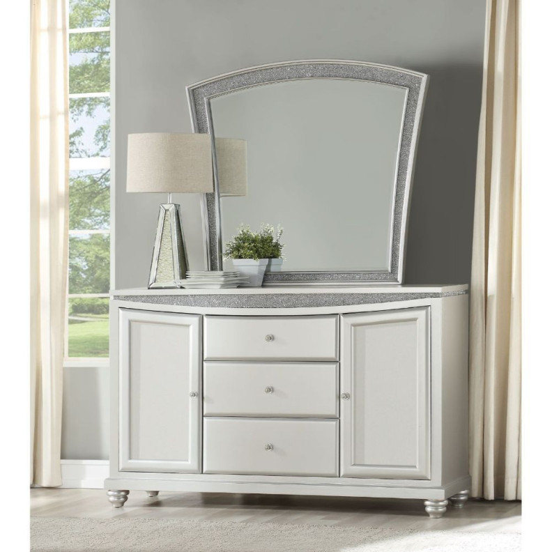 61804 Platinum Finish Server Maverick Collection By Acme Furniture
