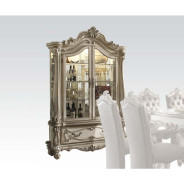 61150 Acme  Counter Height Table Versailles Collection PU & Bone White Finish