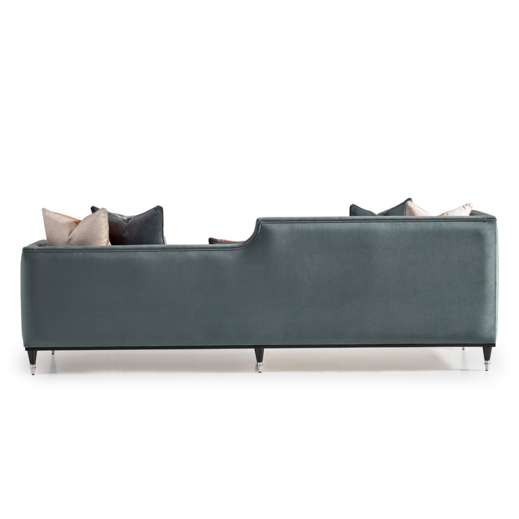 Mansion Sofa Azure Black La Francaise Collection By Michael Amini.LFR-FRSE816-AZR-805